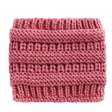 Women Headwrap Ponytail Beanies Hat Winter Warm Ear Warmer Head Wrap Casual Crochet Turban Hats Female Soft Knit Woolen Caps - Heritage cosmetics and beauty care