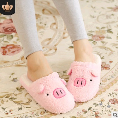 Couple models cartoon pig cotton slippers month cotton slippers home floor soft slippers warm - Heritage cosmetics and beauty care