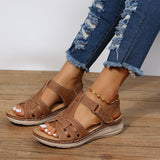 Roman Shoes Women Velcro Ankle Srap Sandals Summer Platform Sandals - Heritage cosmetics and beauty care