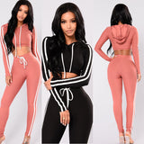 Women Ladies Tracksuit Crop Top Hoodies Sweatshirt Pants Sets Slim Wear Casual Suit Heritage cosmetics and beauty care