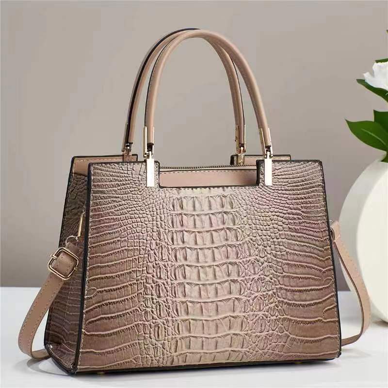 Women's Fashion Casual Crocodile Pattern Large Capacity Handbag Heritage cosmetics and beauty care