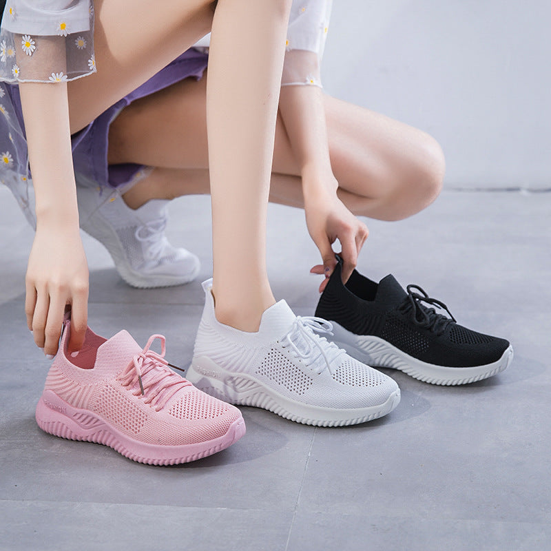 Flying Woven Mesh Spring And Summer New All-match Transparent Sneakers - Heritage cosmetics and beauty care