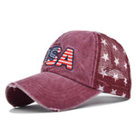 American Flag Embroidered Mesh Cap Embroidered Baseball Hat - Heritage cosmetics and beauty care