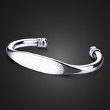 Fashionable Simple Glossy Bracelet 925 Silver Plated Men And Women Couple Bracelets - Heritage cosmetics and beauty care