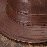 Men's And Women's Cowhide Hats With Big Eaves On The Street - Heritage cosmetics and beauty care