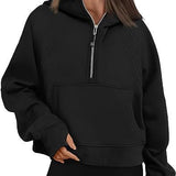 Zipper Hoodies Sweatshirts With Pocket Loose Sport Tops Long Sleeve Pullover Sweaters Winter Fall Outfits Women Clothing - Heritage cosmetics and beauty care