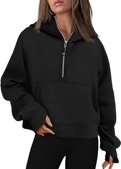 Zipper Hoodies Sweatshirts With Pocket Loose Sport Tops Long Sleeve Pullover Sweaters Winter Fall Outfits Women Clothing - Heritage cosmetics and beauty care