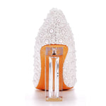 7cm Crystal Clear Chunky Heels - Heritage cosmetics and beauty care