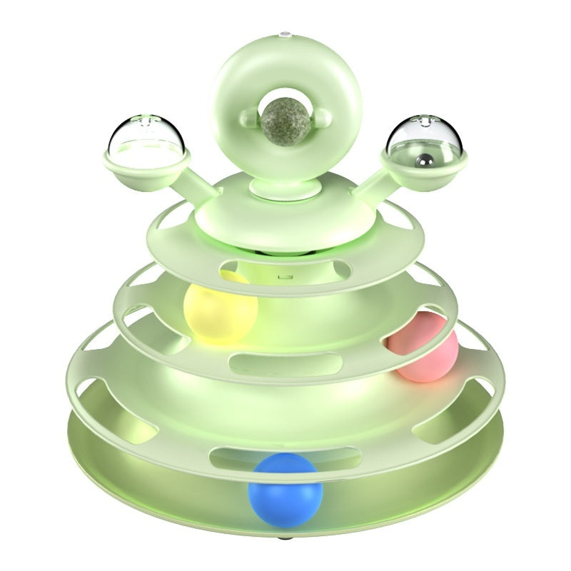 4 Levels Cat Toy Tower Turntable Roller Balls Toys Interactive Intelligence Pets Toys Training Track Puzzle Funny Games Accessories Pet Products - Heritage cosmetics and beauty care