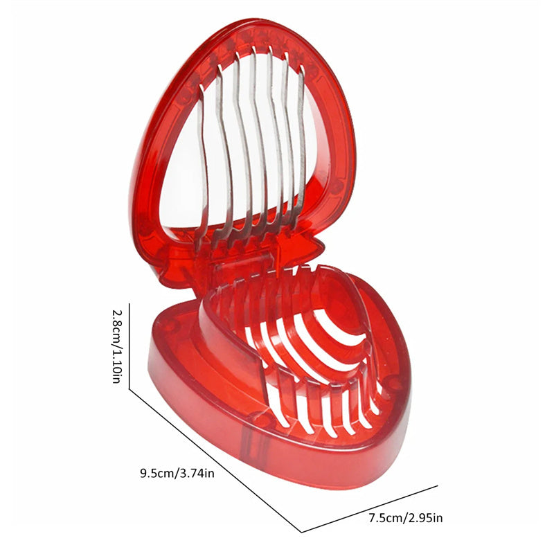 Red Strawberry Slicer Plastic Fruit Carving Tools Salad Cutter Berry Strawberry Cake Decoration Cutter Kitchen Gadgets - Heritage cosmetics and beauty care