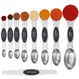 9-piece Set Of Stainless Steel Double Headed Measuring Spoons - Heritage cosmetics and beauty care