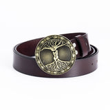 Round buckle belt fashionable casual men's cowhide - Heritage cosmetics and beauty care