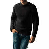 Retro Men's Solid Color Casual Round Neck Pullover Sweater