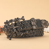 Skull Rhinestone Belt Inlaid With Diamond Personality