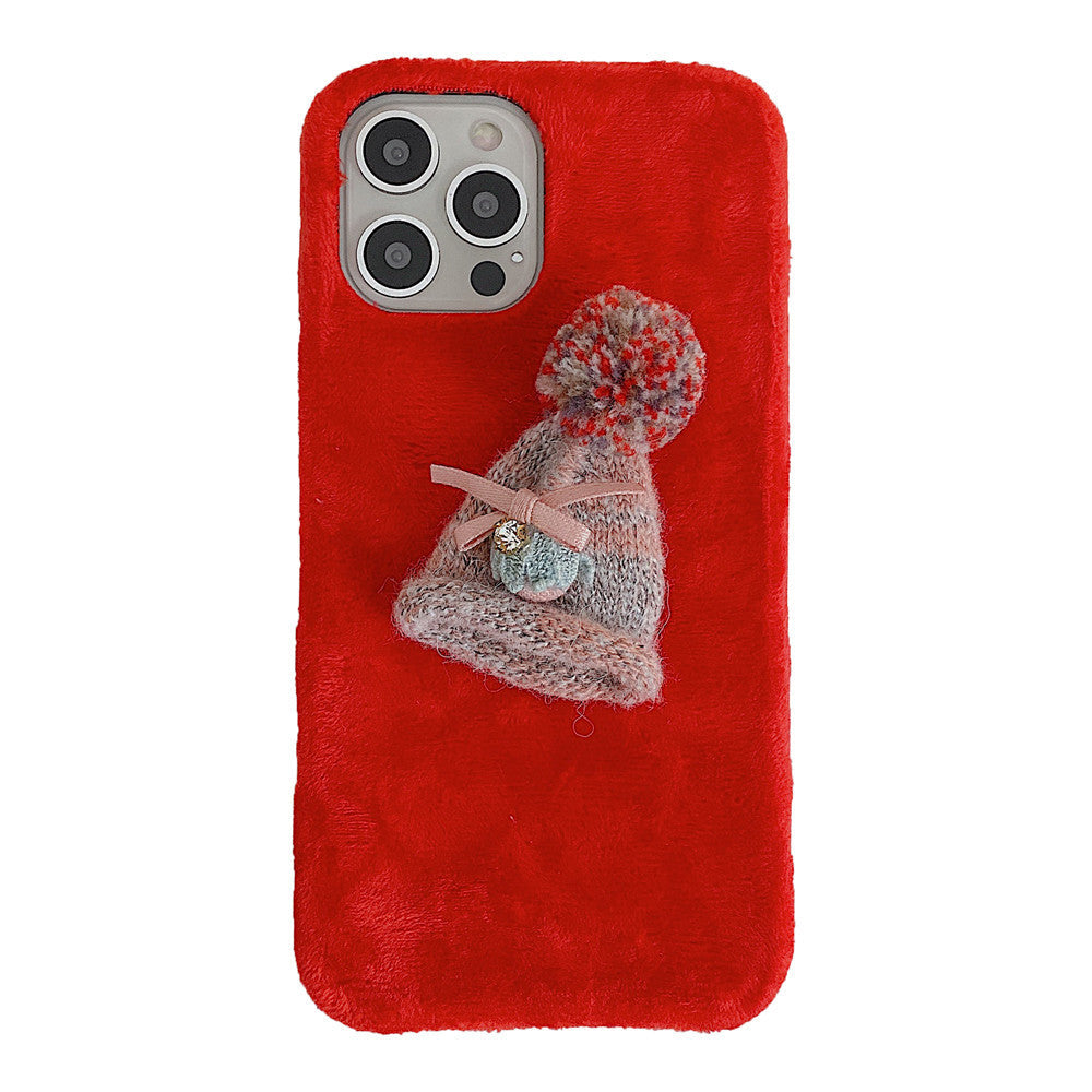 Autumn And Winter Plush Phone Case Candy Color Heritage cosmetics and beauty care