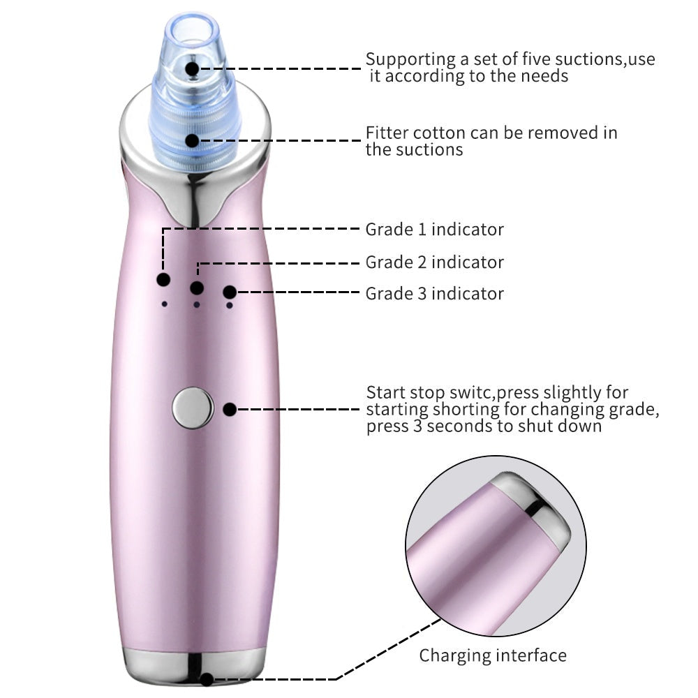 Electric Blackhead Remover Pore Vacuum Suction Diamond Dermabrasion Face Cleaner - Heritage cosmetics and beauty care