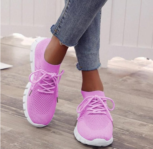 Women's Breathable Sneaker High-cut Lace-up Platform Casual Shoes - Heritage cosmetics and beauty care