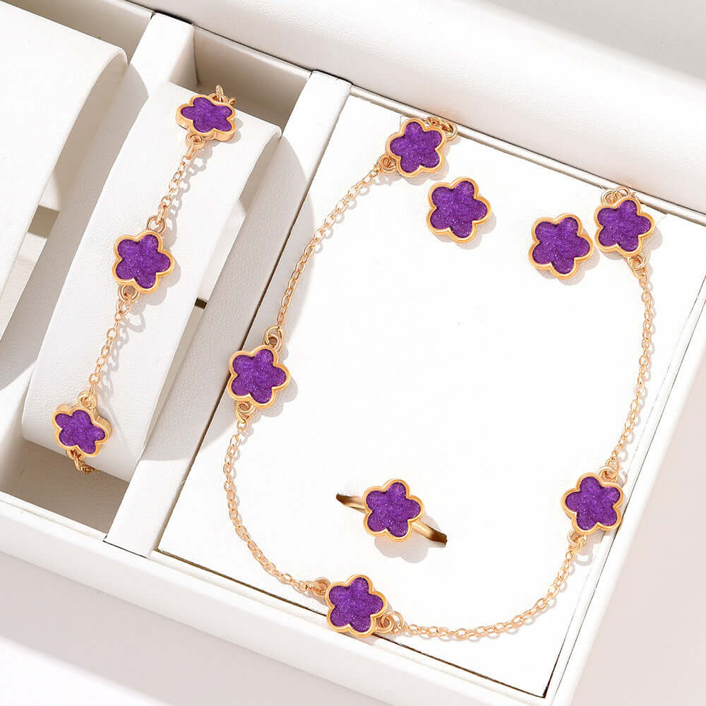 Lucky Flower Jewelry Suit - Heritage cosmetics and beauty care Heritage cosmetics and beauty care 0 Purple