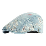 Denim Hat Advance Hats Flower Printed All-matching Peaked Cap - Heritage cosmetics and beauty care