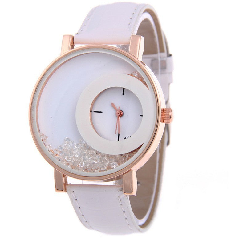 Amazon Explosion Brand, Europe And America Hot Fashion Quartz Watches 489 Full Drilling Quicksand Female Watches Female - Heritage cosmetics and beauty care