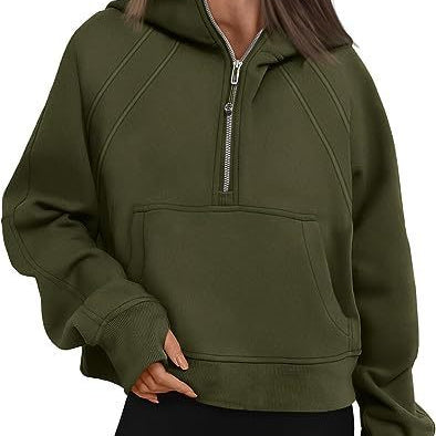 Zipper Hoodies Sweatshirts With Pocket Loose Sport Tops Long Sleeve Pullover Sweaters Winter Fall Outfits Women Clothing - Heritage cosmetics and beauty care