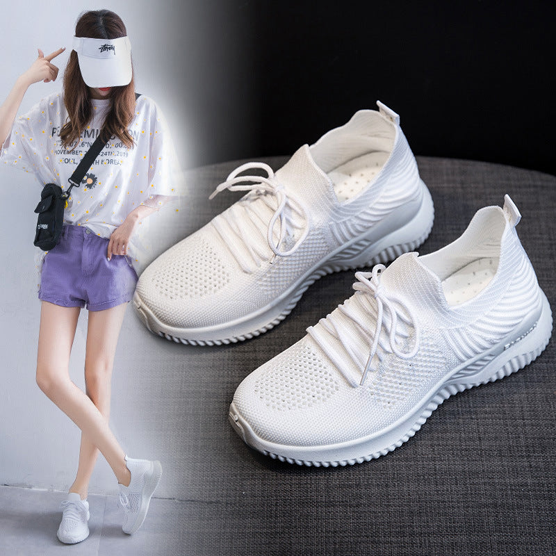 Flying Woven Mesh Spring And Summer New All-match Transparent Sneakers - Heritage cosmetics and beauty care