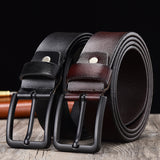 Black buckled leather belt - Heritage cosmetics and beauty care