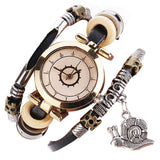 Women's Vintage Bracelet Watch Coiling Leather Watch Snail Pendant - Heritage cosmetics and beauty care