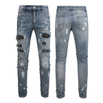 Black Patch Paint Design Jeans - Heritage cosmetics and beauty care