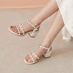 Women's Leather Buckle Sandals - Heritage cosmetics and beauty care