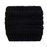 Women Headwrap Ponytail Beanies Hat Winter Warm Ear Warmer Head Wrap Casual Crochet Turban Hats Female Soft Knit Woolen Caps - Heritage cosmetics and beauty care