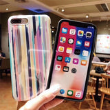 Compatible with Apple, Colorful Rainbow Case For iPhone XS Max XR X IMD Silicone Phone Cases For iPhone 7 6 6s 8 Plus Soft TPU Back Cover Coque Heritage cosmetics and beauty care