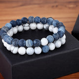 A Set Of Couple Bracelets Natural Stone Yoga Beaded Bracelets - Heritage cosmetics and beauty care