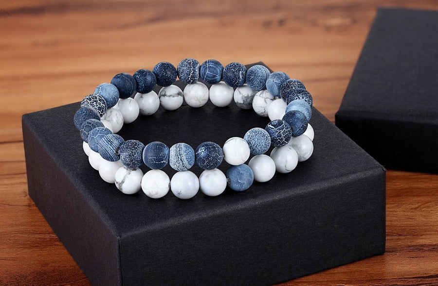 A Set Of Couple Bracelets Natural Stone Yoga Beaded Bracelets - Heritage cosmetics and beauty care