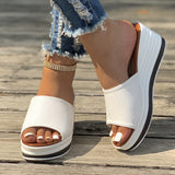 Fish Mouth Wedges Sandals Summer Fashion Hollow Design High Heels Slides Slippers Casual Beach Shoes For Women - Heritage cosmetics and beauty care