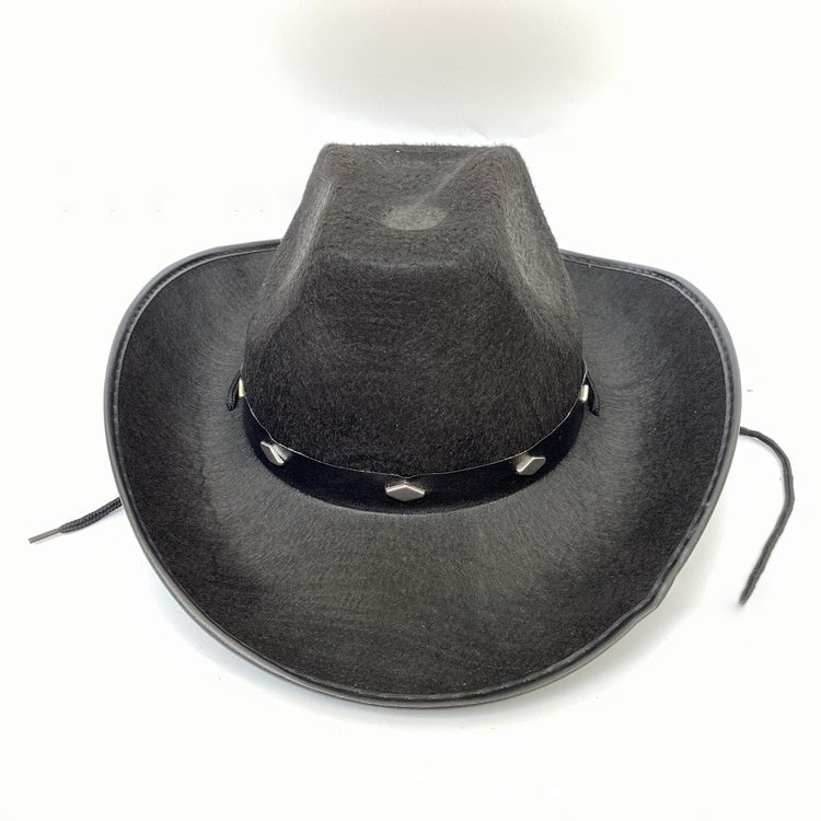 Western Five Nail Cowboy Hat One-time Forming Big Edge Children's Polyester Felt Hat - Heritage cosmetics and beauty care