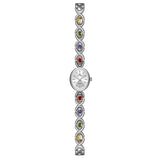 Mid-ancient Fashion Oval Colored Gems Rainbow Light Luxury Watch - Heritage cosmetics and beauty care