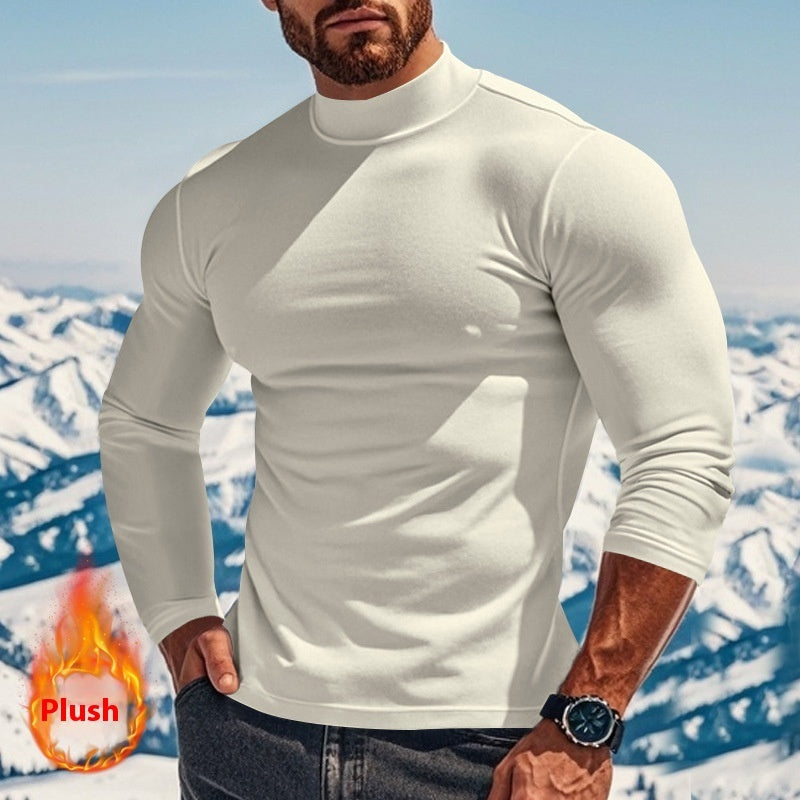 Bottoming Slim-fit Half Turtleneck Men's Top - Heritage cosmetics and beauty care