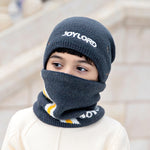 Children's Hats For Autumn And Winter New Boys' Hats And Bibs Set Korean Letters Knitted Hedging Warm Woolen Caps - Heritage cosmetics and beauty care