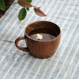 Handle coffee wooden cup whole wood cup