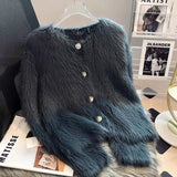 Knitted Cardigan Sweater Coat For Women Autumn And Winter Thickened