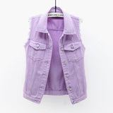 Multi-Color Selection Denim Vest Women's Slim Sleeveless Jacket - Heritage cosmetics and beauty care