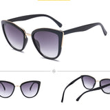 Female sunglasses, cat eyes, dazzling color, gold plastic mixed sunglasses - Heritage cosmetics and beauty care