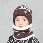 Children's Hats For Autumn And Winter New Boys' Hats And Bibs Set Korean Letters Knitted Hedging Warm Woolen Caps - Heritage cosmetics and beauty care