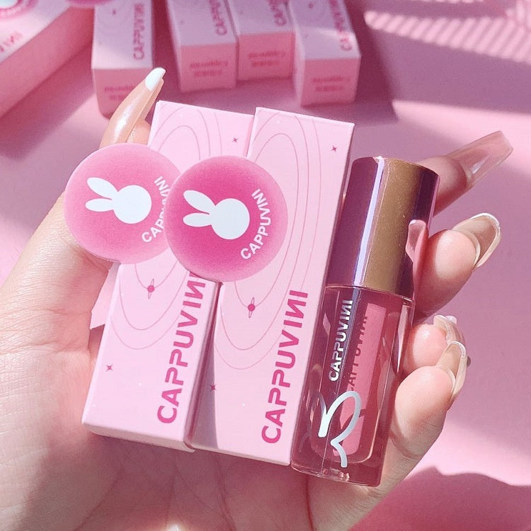 Cappuvini Carbuweini Pink Rabbit Lip Gloss Moisturizing And Nourishing Care - Heritage cosmetics and beauty care