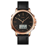 Casual Spiral Sports Crown Leather Alloy Round Pin Buckle Male Pointer Electronic Watch - Heritage cosmetics and beauty care