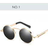 New spring mirror leg sunglasses Metal round frame retro sunglasses Colorful reflective European and American trend sunglasses - Heritage cosmetics and beauty care