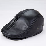 Men Genuine Cowhide With Ear Flaps Beret Hats - Heritage cosmetics and beauty care