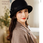 Women's Wool Top Retro Woolen Basin Hat - Heritage cosmetics and beauty care