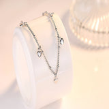 925 Sterling Silver Bracelets For Women Lucky Love Heart Chain Bracelet Jewelry - Heritage cosmetics and beauty care